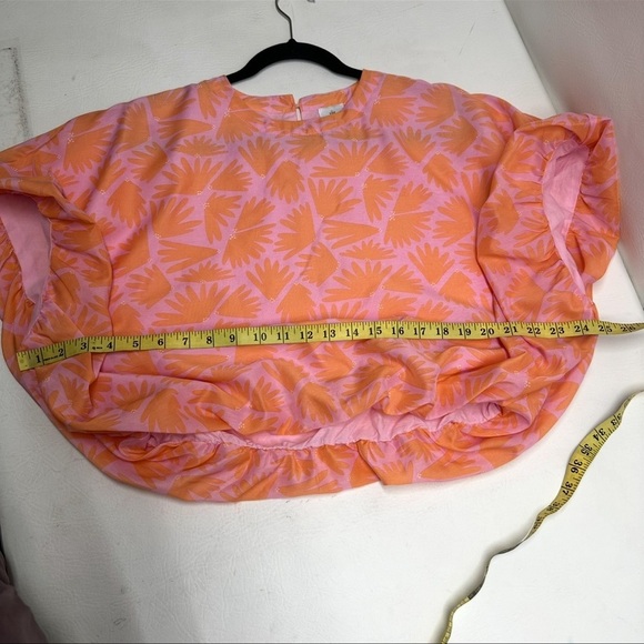 J.Marie dolman floral Orange and Pink Women's crop Top size Small - Picture 8 of 8